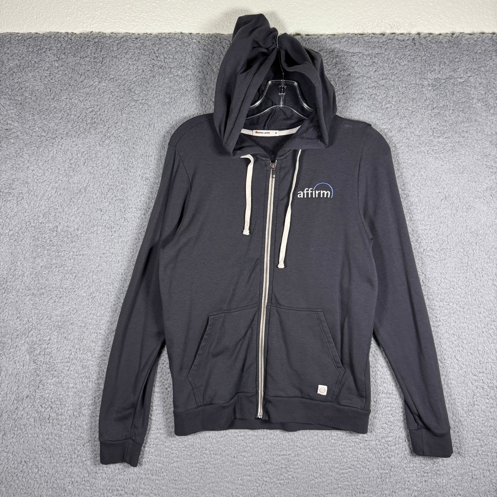 Marine Layer Affirm Zip Up Women Hoodie Charcoal Gray Cotton Tencel Modal Size M